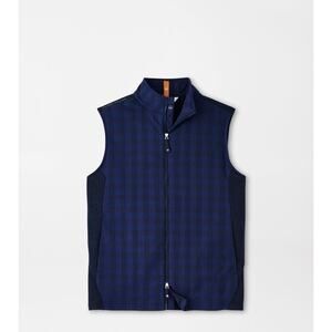 Peter Millar Large Fuse Elite Flannel Hybrid Vest Navy $220